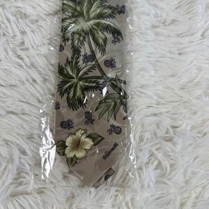 Hilo‎ Hattie Tropical Hawaii Mens Palm Tree Pineapple Hibiscus Necktie Handmade